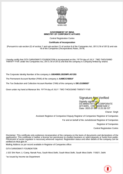 Certificate  Of Incorporation